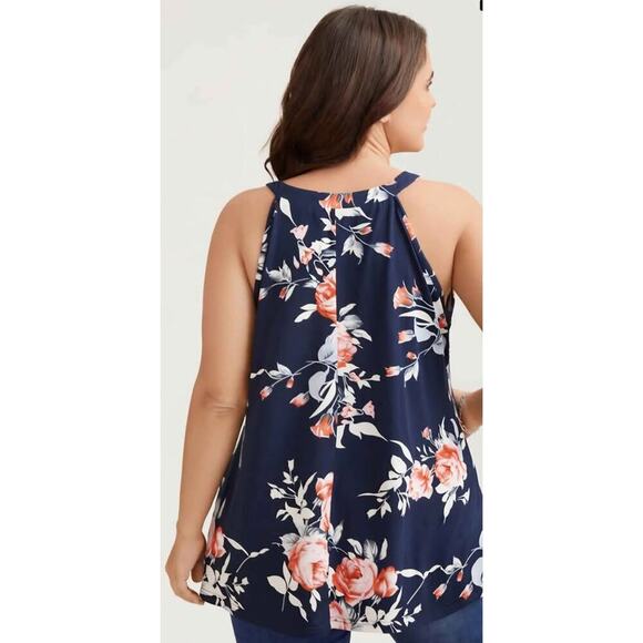 BLOOMCHIC ROSY "Blue Garden Beauty Halter Top" - Picture 5 of 5
